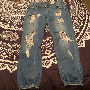 I&M mid-rise Kylie skinny ripped jeans